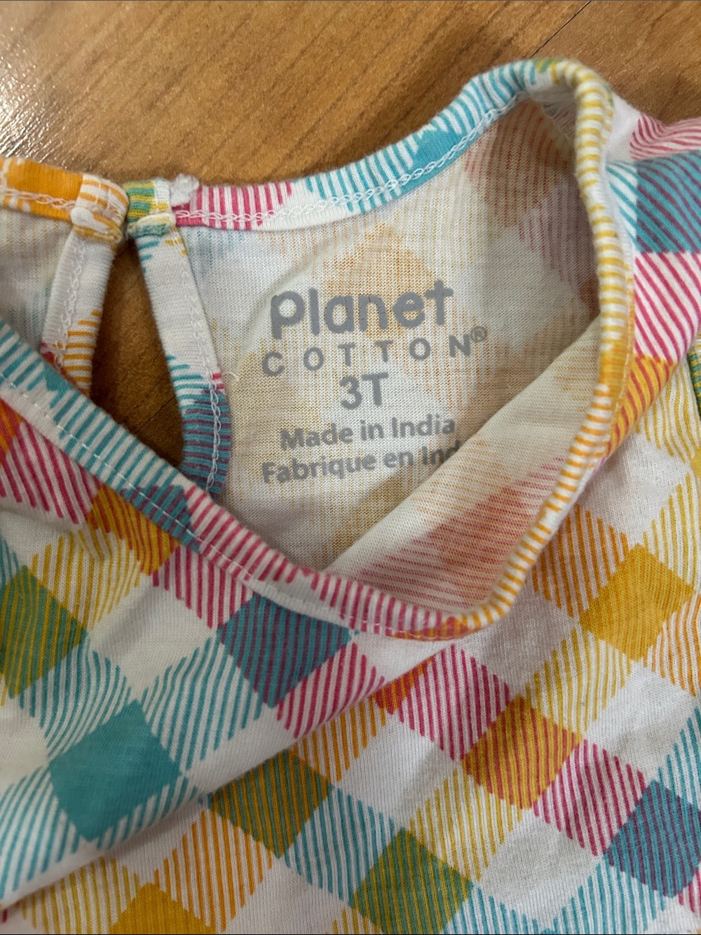 Planet Cotton Sleeveless Tiered Gingham Dress 3 T in Multicolor Check - Picture 3 of 6